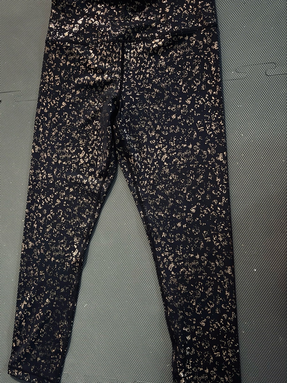 ZYIA Black Leggings with Gold Speckle Print